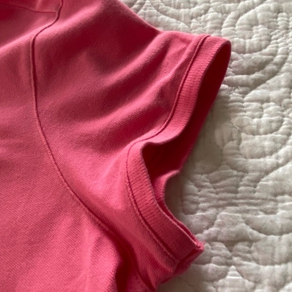 Izod Pink Cap Sleeve Polo Button Front Knit Shirt Size Large Petite - Picture 8 of 11